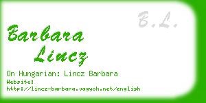 barbara lincz business card